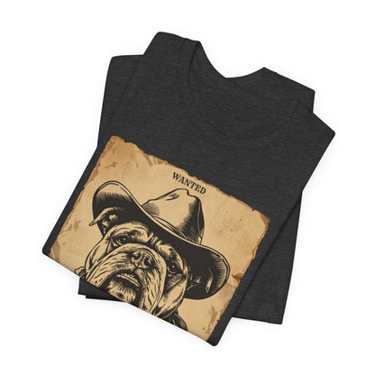 Bulldog Wanted Outlaw t-shirt fabric detail 4