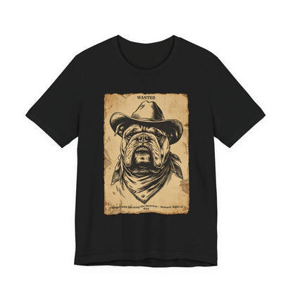 Bulldog Wanted Outlaw t-shirt flat lay black