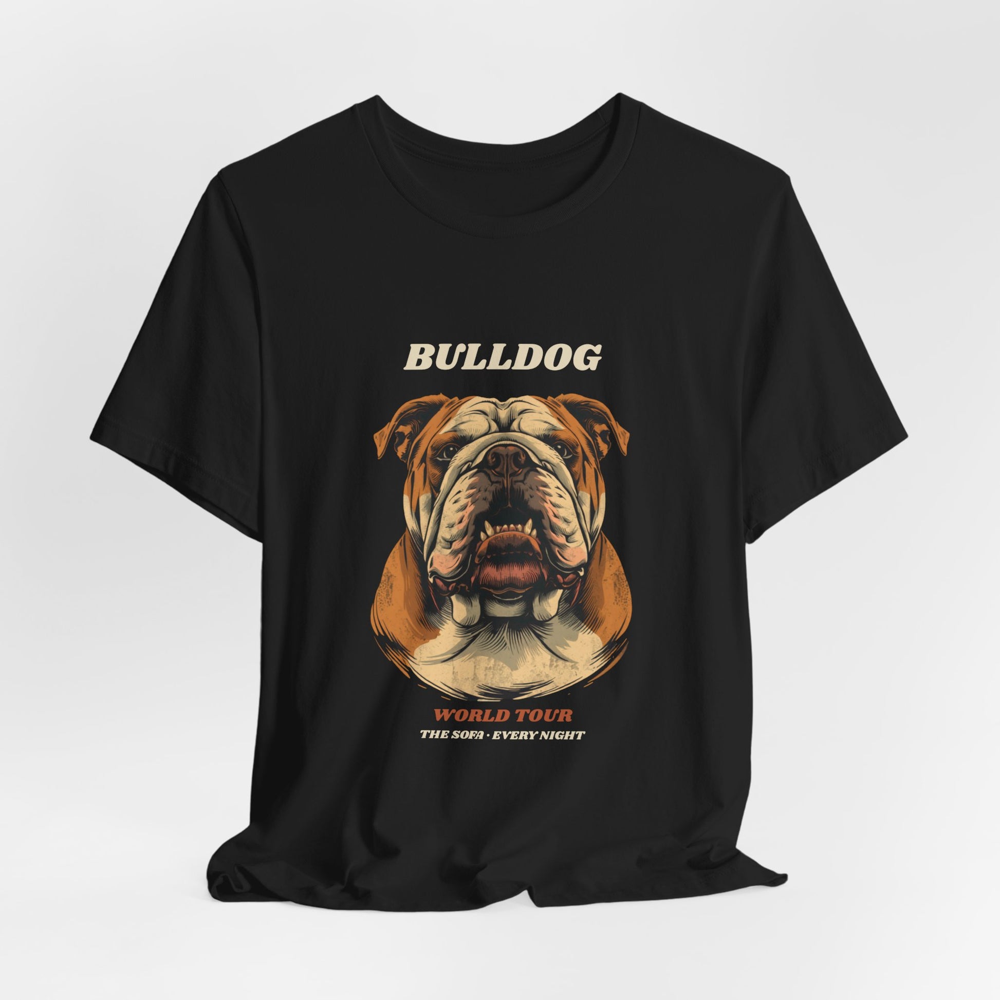 Bulldog World Tour vintage band t-shirt on hanger