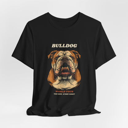 Bulldog World Tour vintage band t-shirt on hanger