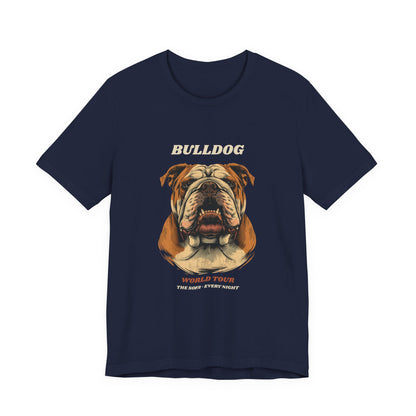 Bulldog World Tour vintage band t-shirt on model outdoors