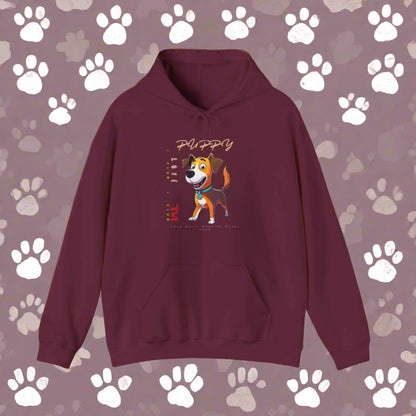 burgudy red puppy love tshirt