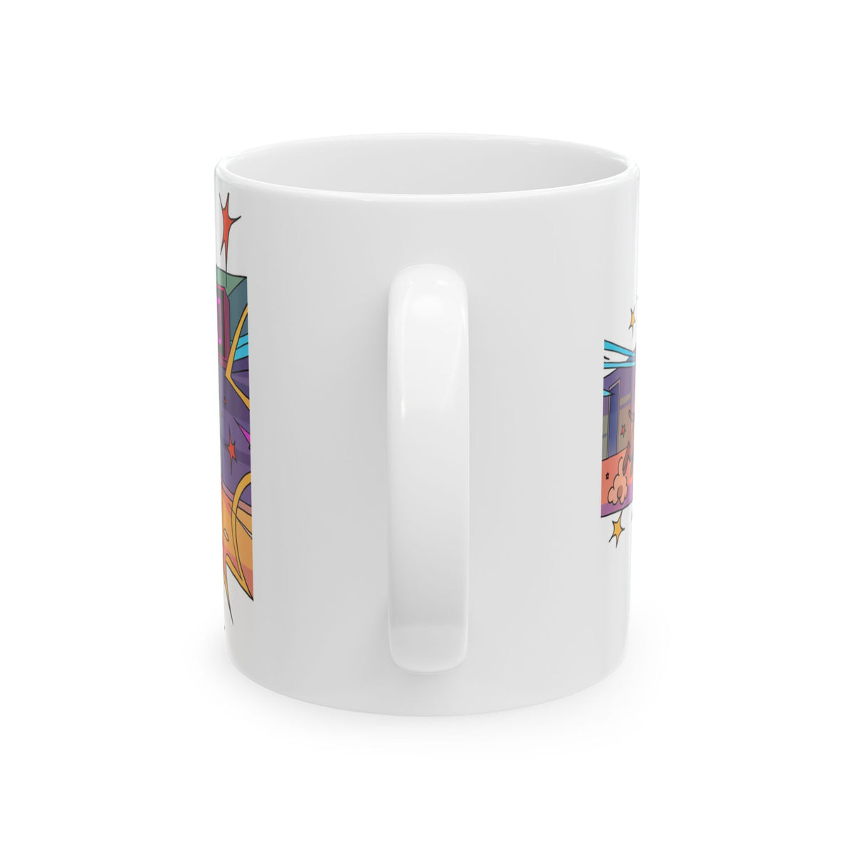 Dachshund ceramic coffee mug, 11oz and 15oz playful cartoon sausage dog gift - view 3