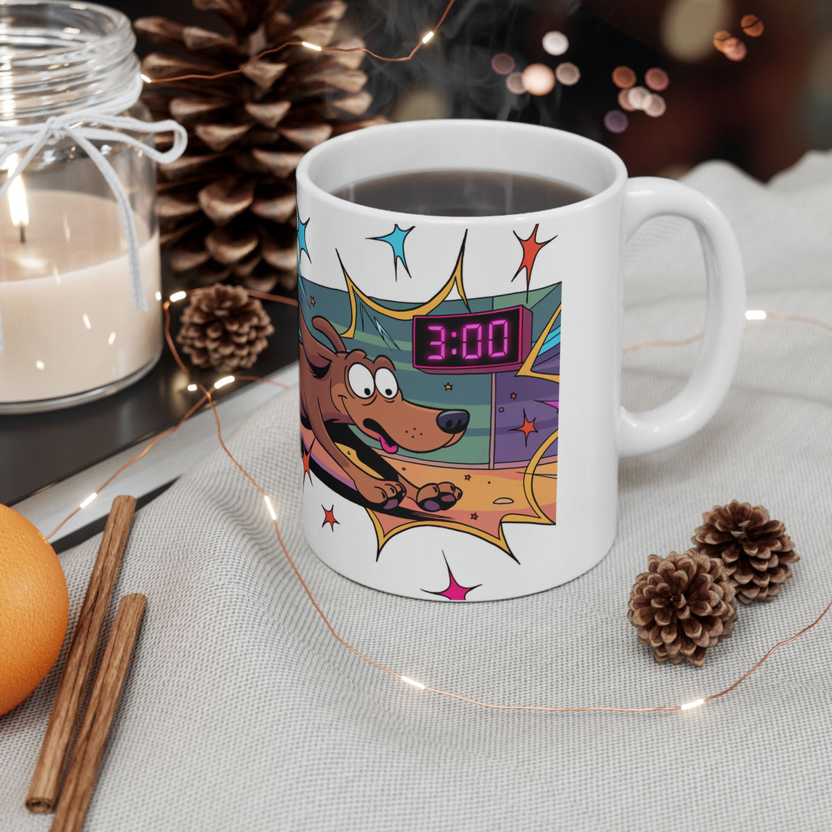 Dachshund ceramic coffee mug, 11oz and 15oz playful cartoon sausage dog gift - view 6