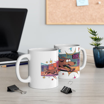 Dachshund ceramic coffee mug, 11oz and 15oz playful cartoon sausage dog gift - view 7