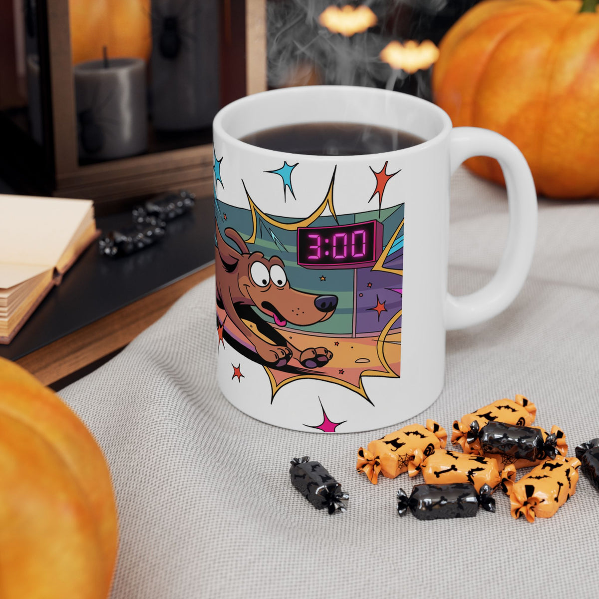 Dachshund ceramic coffee mug, 11oz and 15oz playful cartoon sausage dog gift - view 8