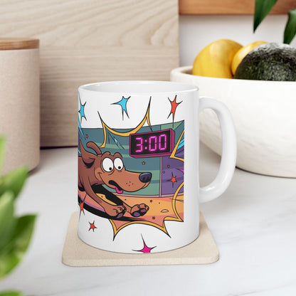 Dachshund ceramic coffee mug, 11oz and 15oz playful cartoon sausage dog gift - view 9
