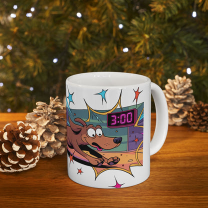 Dachshund ceramic coffee mug, 11oz and 15oz playful cartoon sausage dog gift - view 11