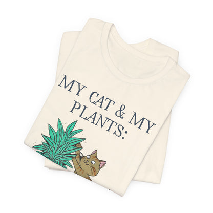 Cat & Plant T-Shirt fabric detail