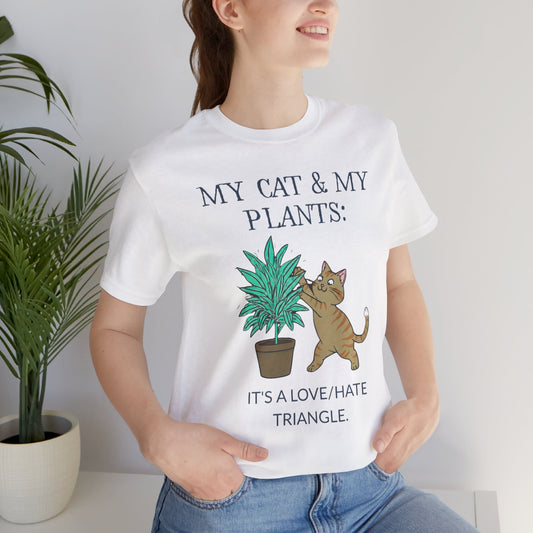 Cat & Plant T-Shirt front view