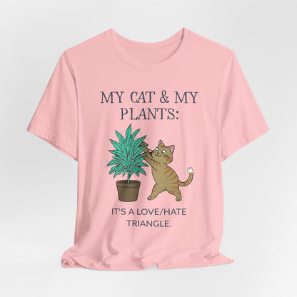 Cat & Plant T-Shirt model wearing tee