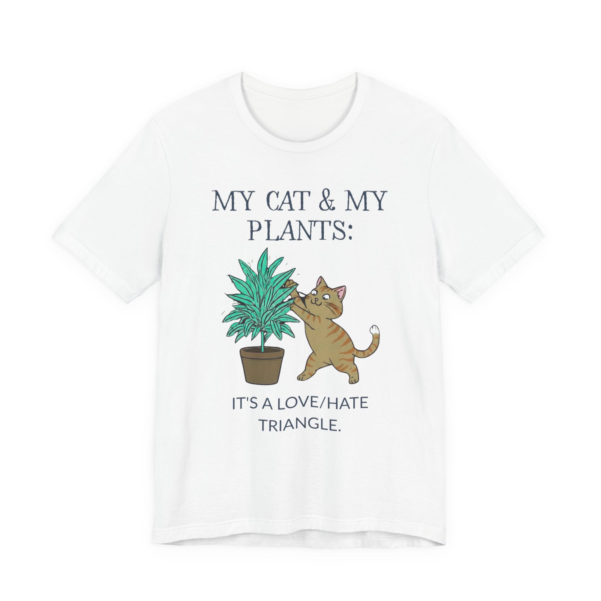 Cat & Plant T-Shirt navy colourway