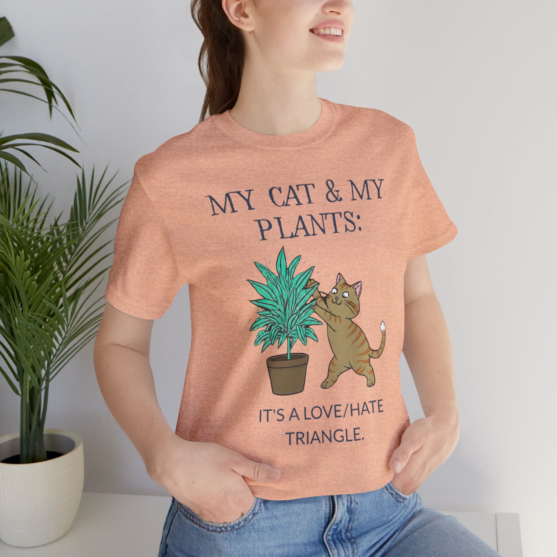 Cat & Plant T-Shirt on model
