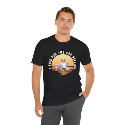 Cat Remote Worker t-shirt — Dark Grey Heather colour option