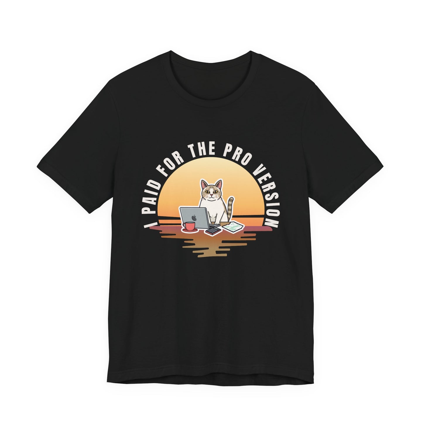 Cat Remote Worker t-shirt — Navy colour option