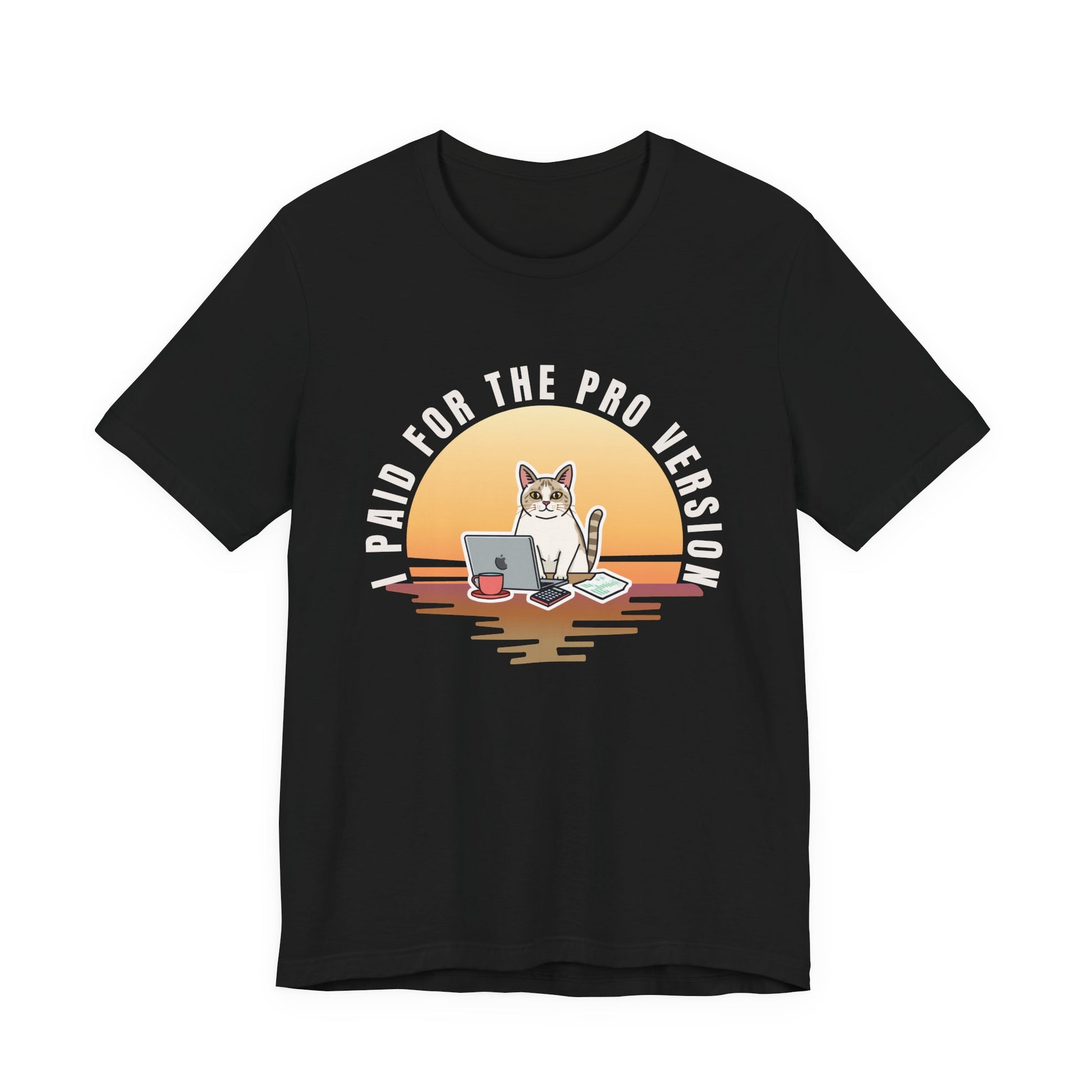 Cat Remote Worker t-shirt — Navy colour option
