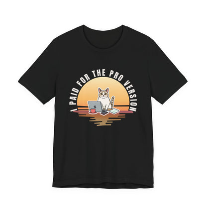 Cat Remote Worker t-shirt — Navy colour option