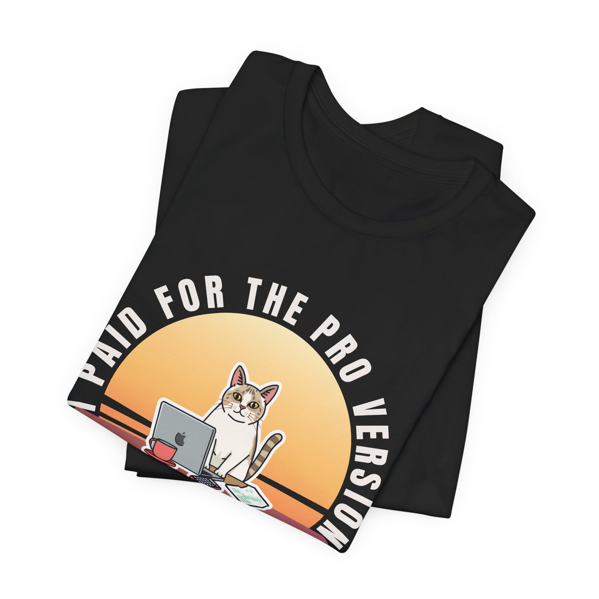 Cat Remote Worker t-shirt — flat lay front