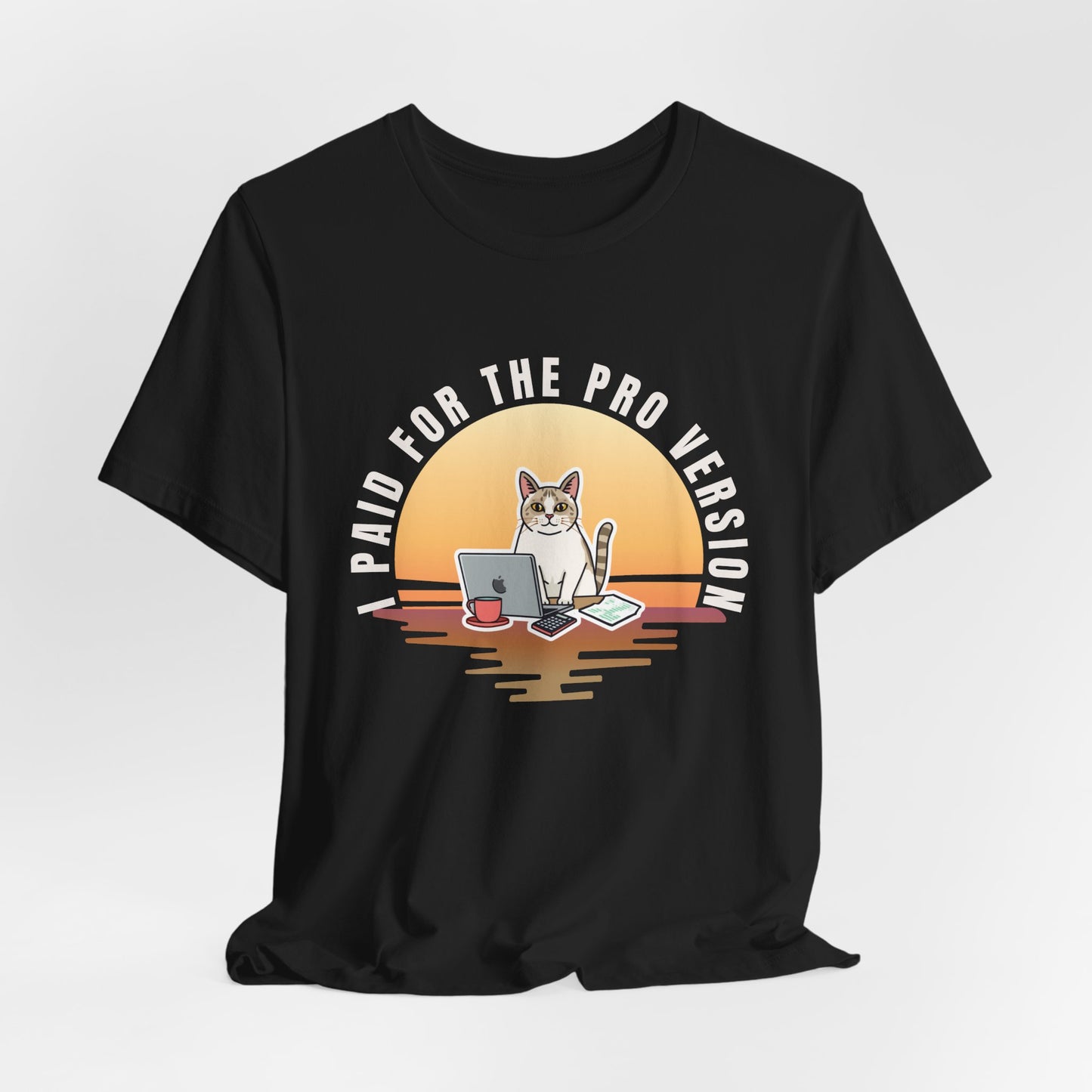 Cat Remote Worker t-shirt — flat lay back