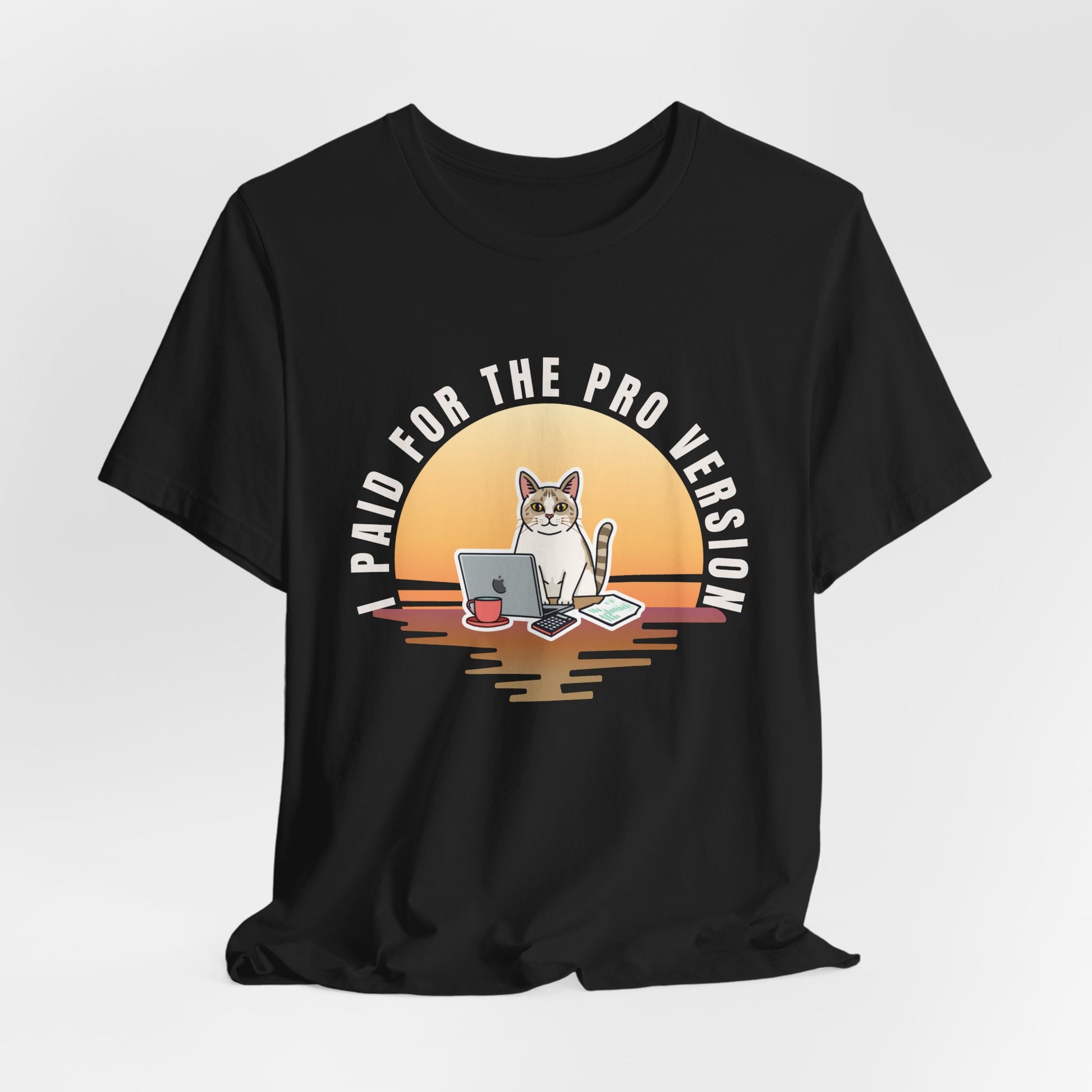 Cat Remote Worker t-shirt — flat lay back