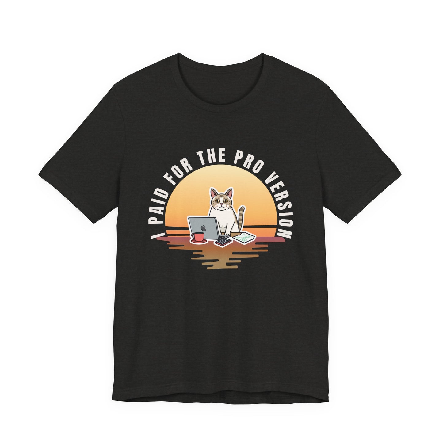 Cat Remote Worker t-shirt — neckline and collar detail