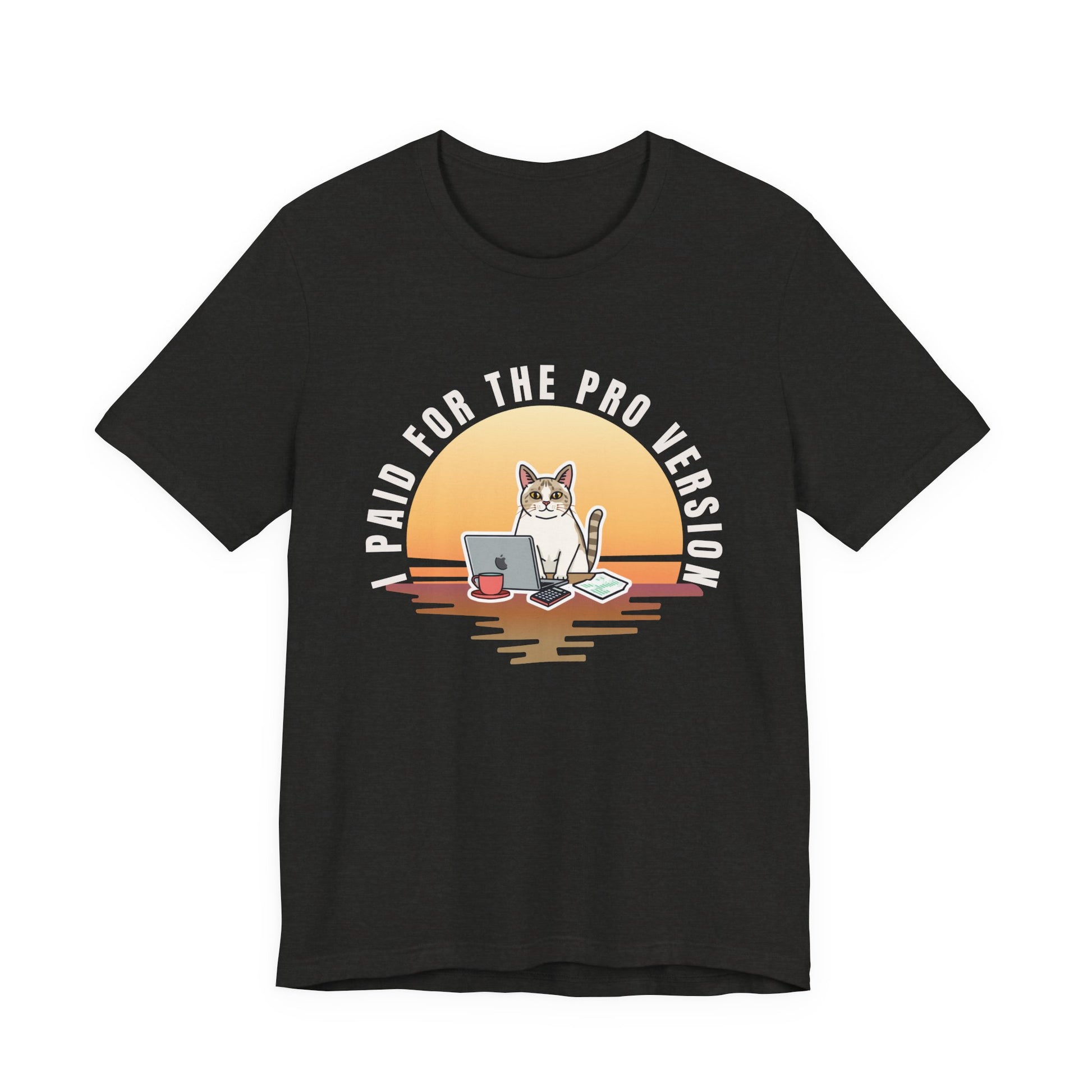 Cat Remote Worker t-shirt — neckline and collar detail