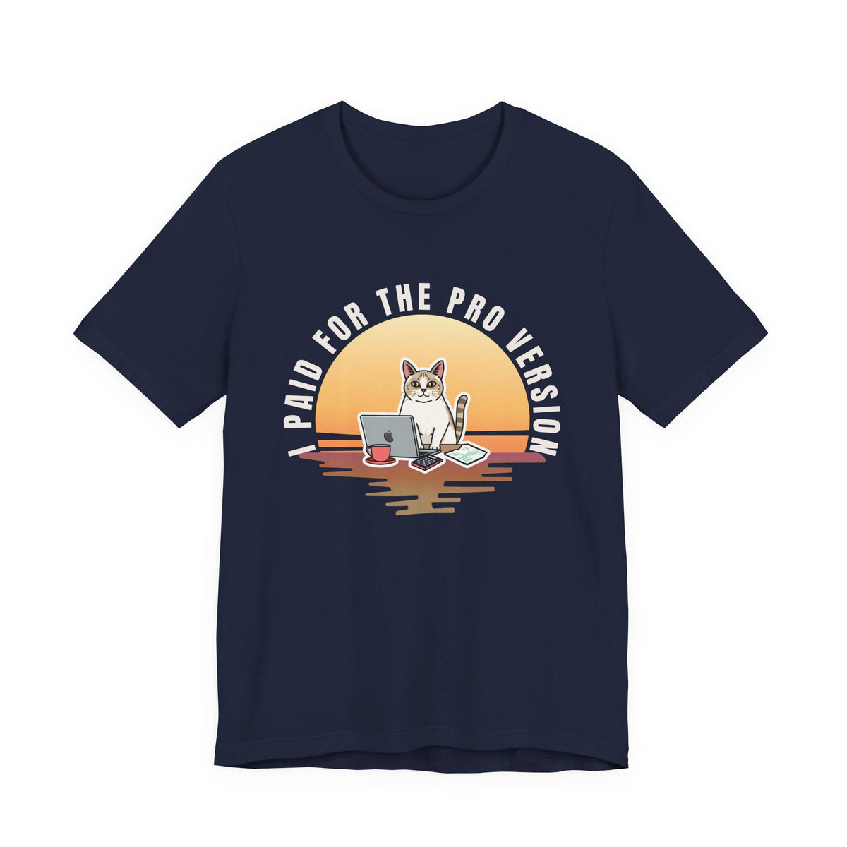 Cat Remote Worker t-shirt — additional colourway shot