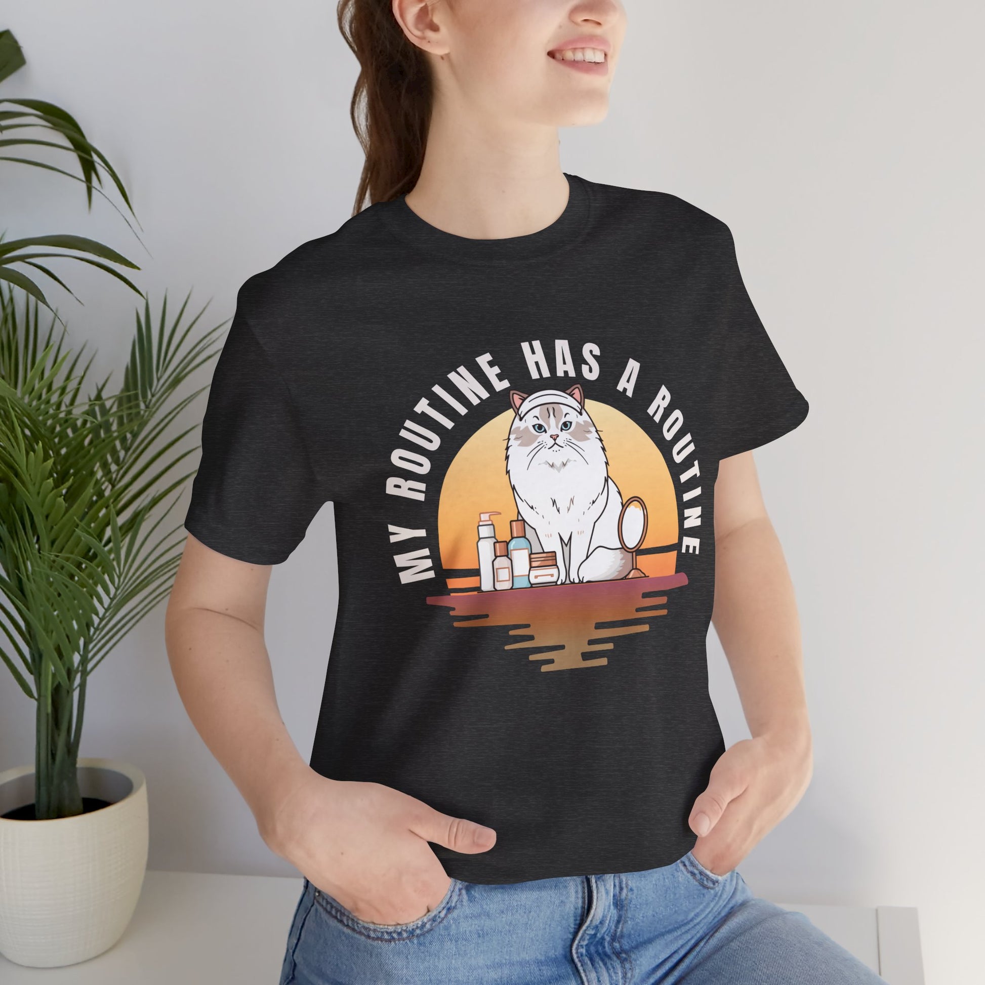 Cat Skincare t-shirt — close-up of print design
