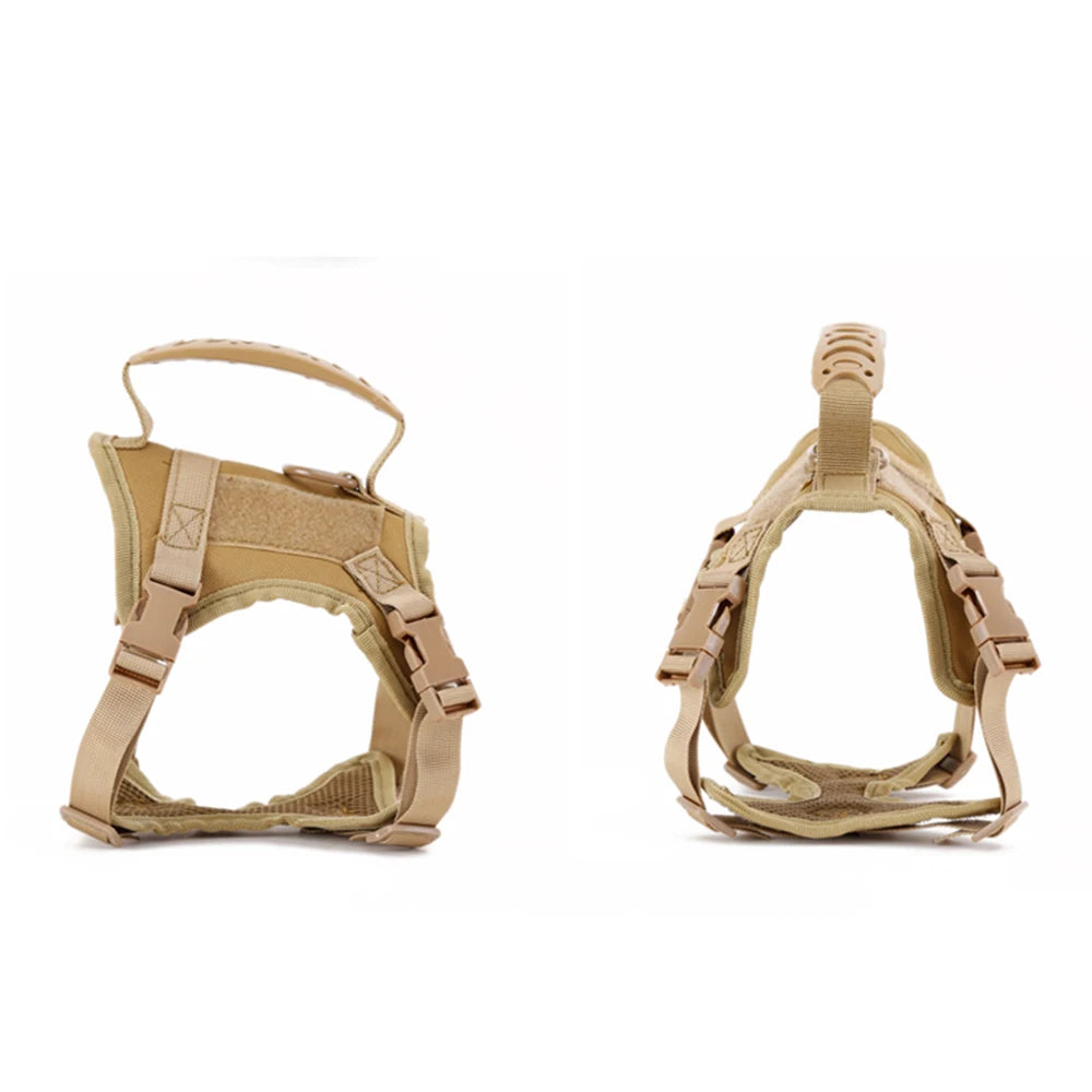 Tan cat harness vest side and rear angles