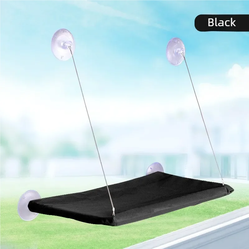 Black cat window hammock with suction cups