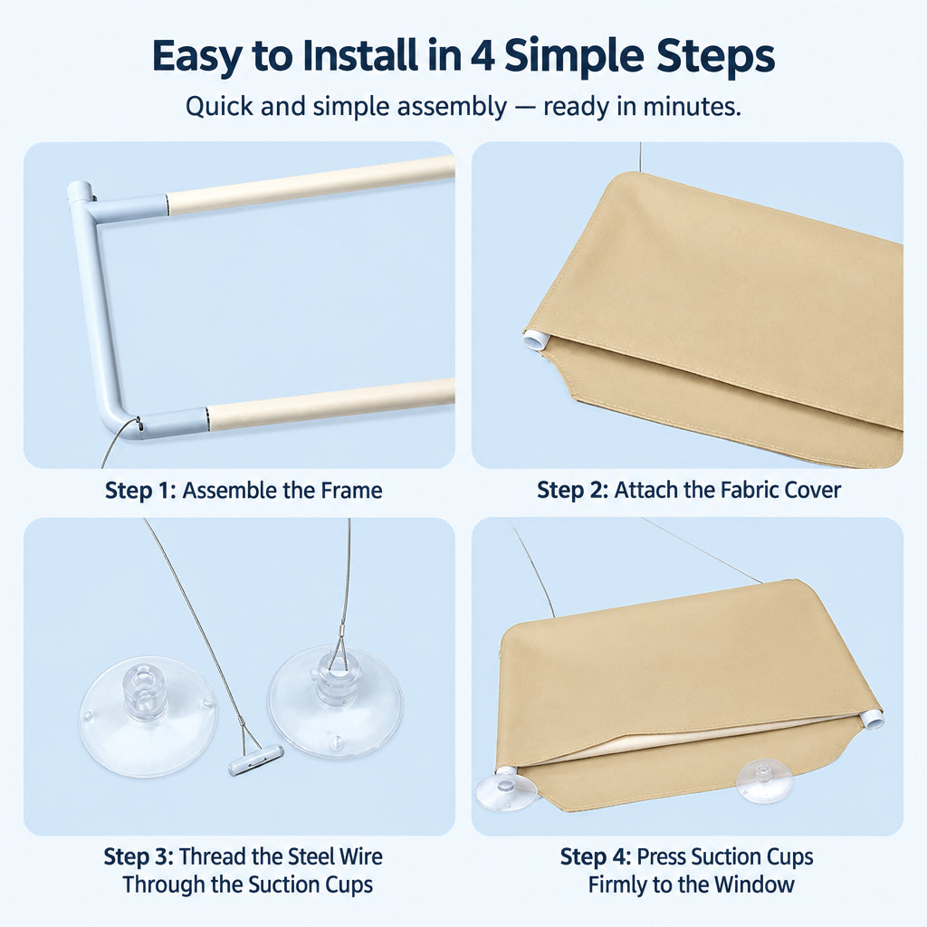 How to install a cat window hammock in four steps with suction cups