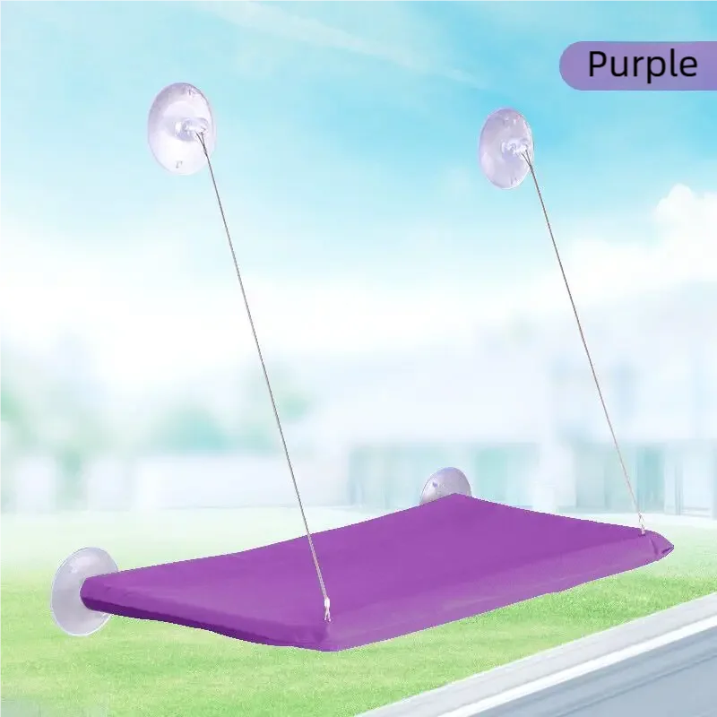 Purple cat window hammock with suction cups