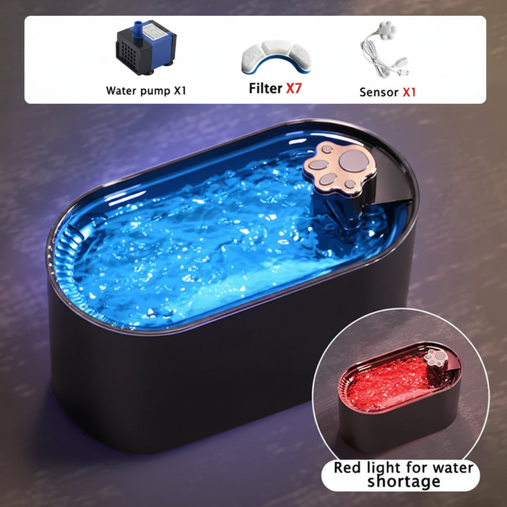 led water fountains AutoFlow Pet Fountain - Sniff Waggle And Walk