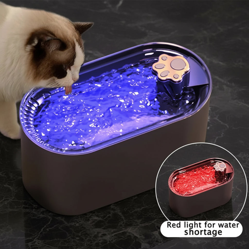 red cat water fountains bowls AutoFlow Pet Fountain - Sniff Waggle And Walk