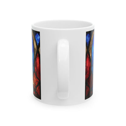 German Shepherd ceramic coffee mug, 11oz and 15oz cathedral glass GSD gift - view 4