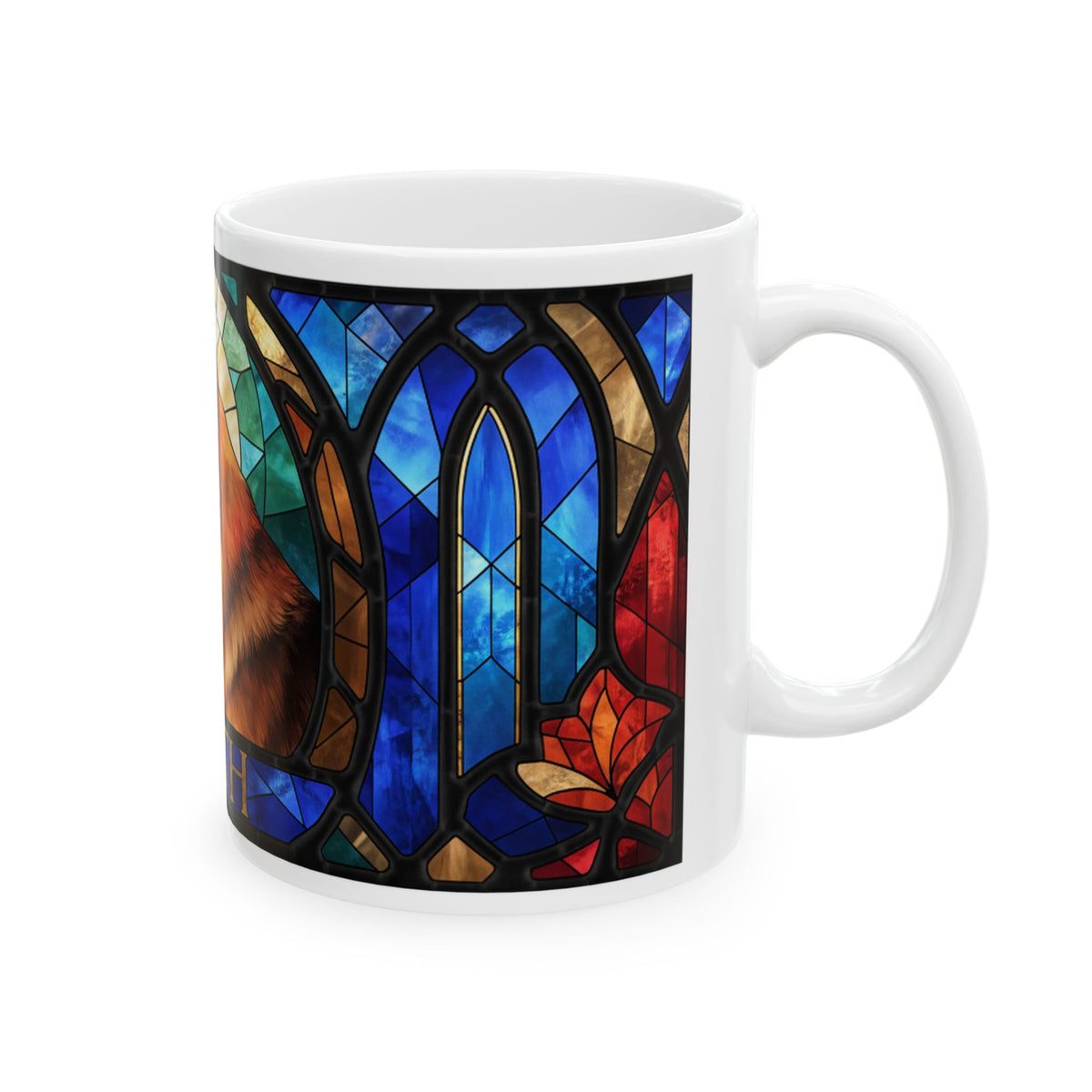 German Shepherd ceramic coffee mug, 11oz and 15oz cathedral glass GSD gift - view 6