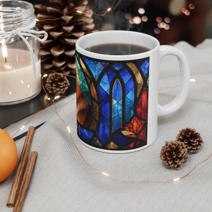 German Shepherd ceramic coffee mug, 11oz and 15oz cathedral glass GSD gift - view 7