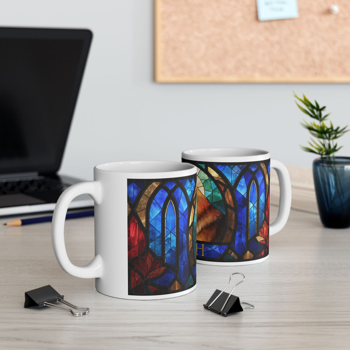 German Shepherd ceramic coffee mug, 11oz and 15oz cathedral glass GSD gift - view 8