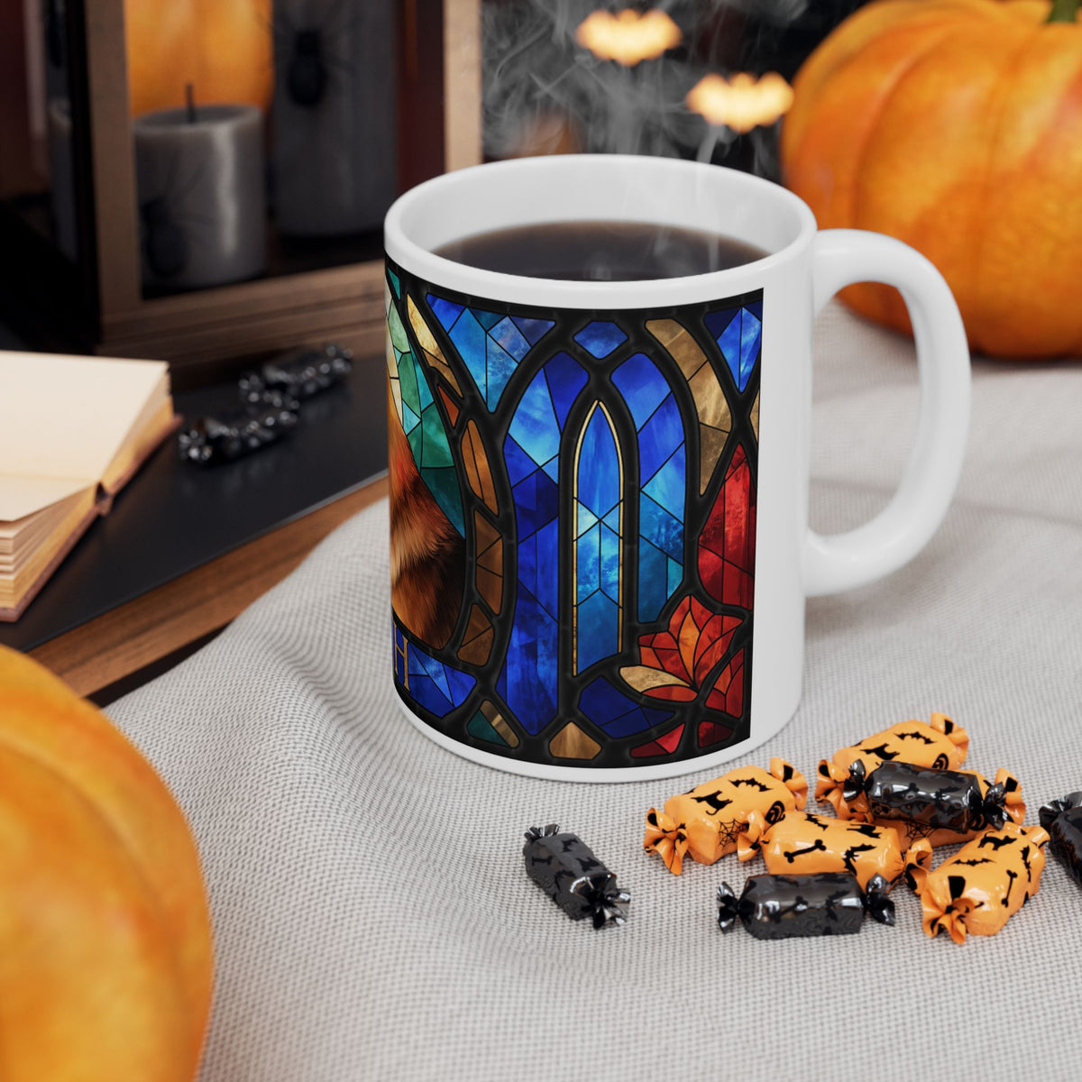 German Shepherd ceramic coffee mug, 11oz and 15oz cathedral glass GSD gift - view 9