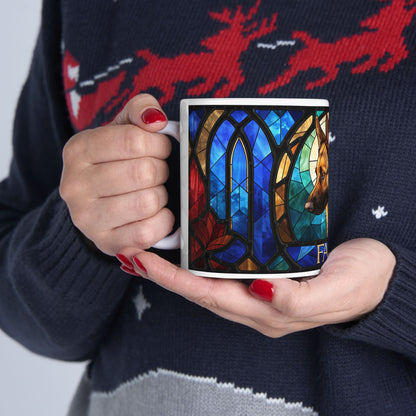 German Shepherd ceramic coffee mug, 11oz and 15oz cathedral glass GSD gift - view 13
