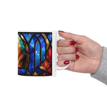 German Shepherd ceramic coffee mug, 11oz and 15oz cathedral glass GSD gift - view 14
