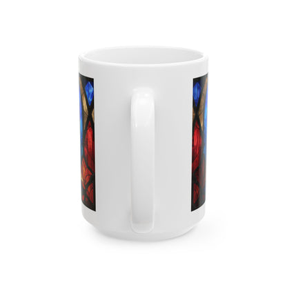 German Shepherd ceramic coffee mug, 11oz and 15oz cathedral glass GSD gift - view 15