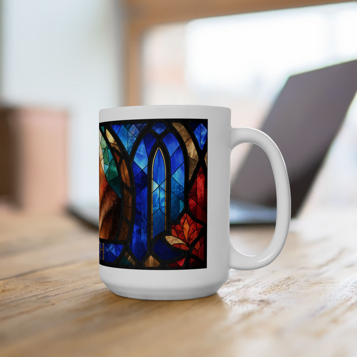 German Shepherd ceramic coffee mug, 11oz and 15oz cathedral glass GSD gift - view 18