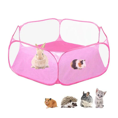 ClearPod pop-up transparent pet tent — small dog inside, lifestyle photo — SniffWaggleNWalk