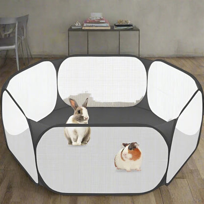 ClearPod pop-up transparent pet tent — folded flat for storage — SniffWaggleNWalk