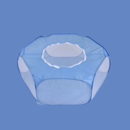 ClearPod pop-up transparent pet tent — mesh roof close-up — SniffWaggleNWalk