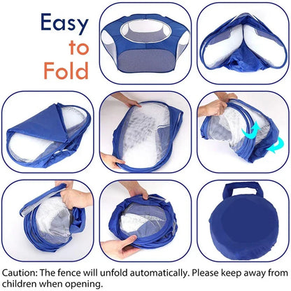 ClearPod pop-up transparent pet tent — with-cover style detail — SniffWaggleNWalk