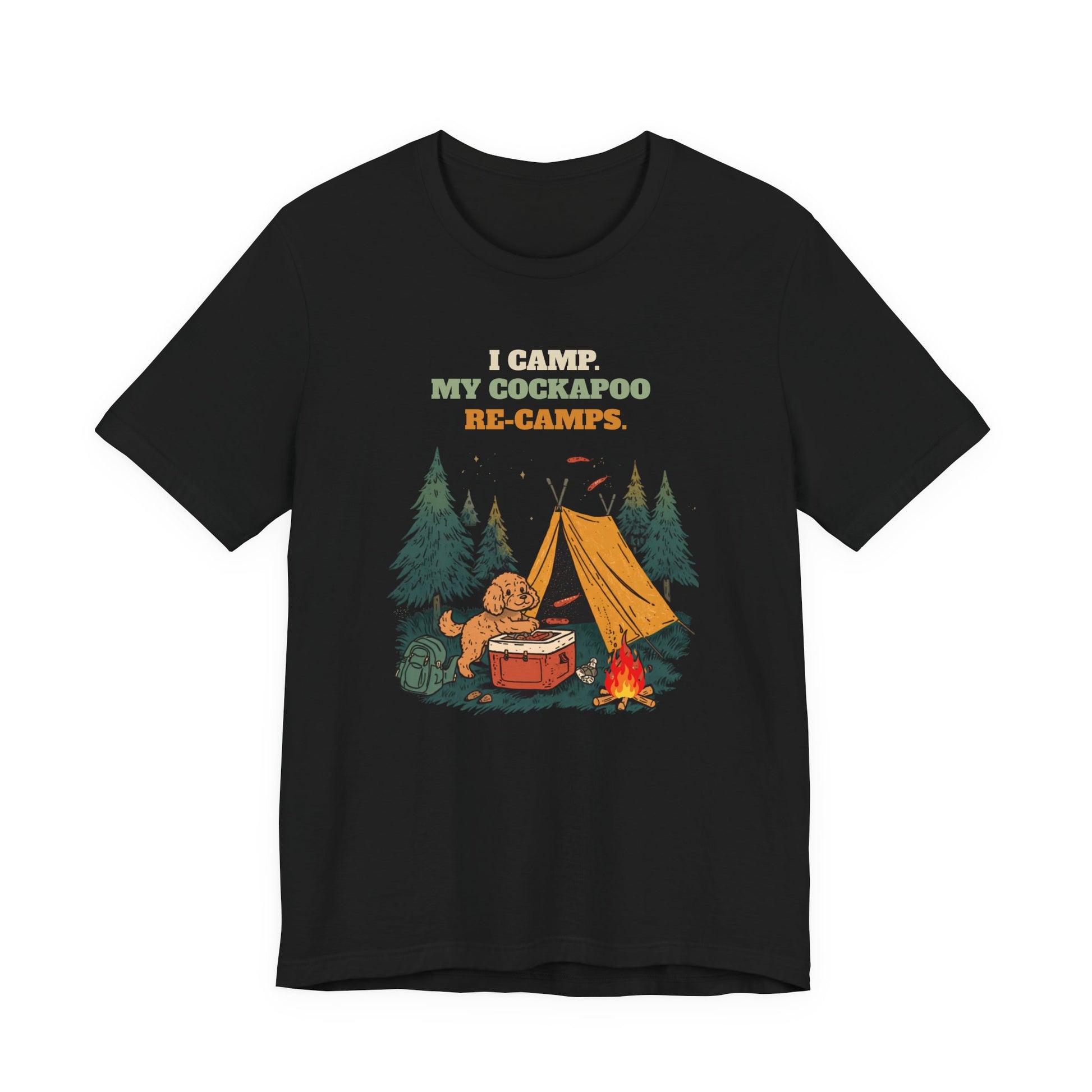 Cockapoo camping t-shirt colour option