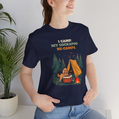 Cockapoo camping t-shirt worn by model