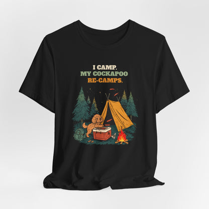 Cockapoo camping tee folded flat lay